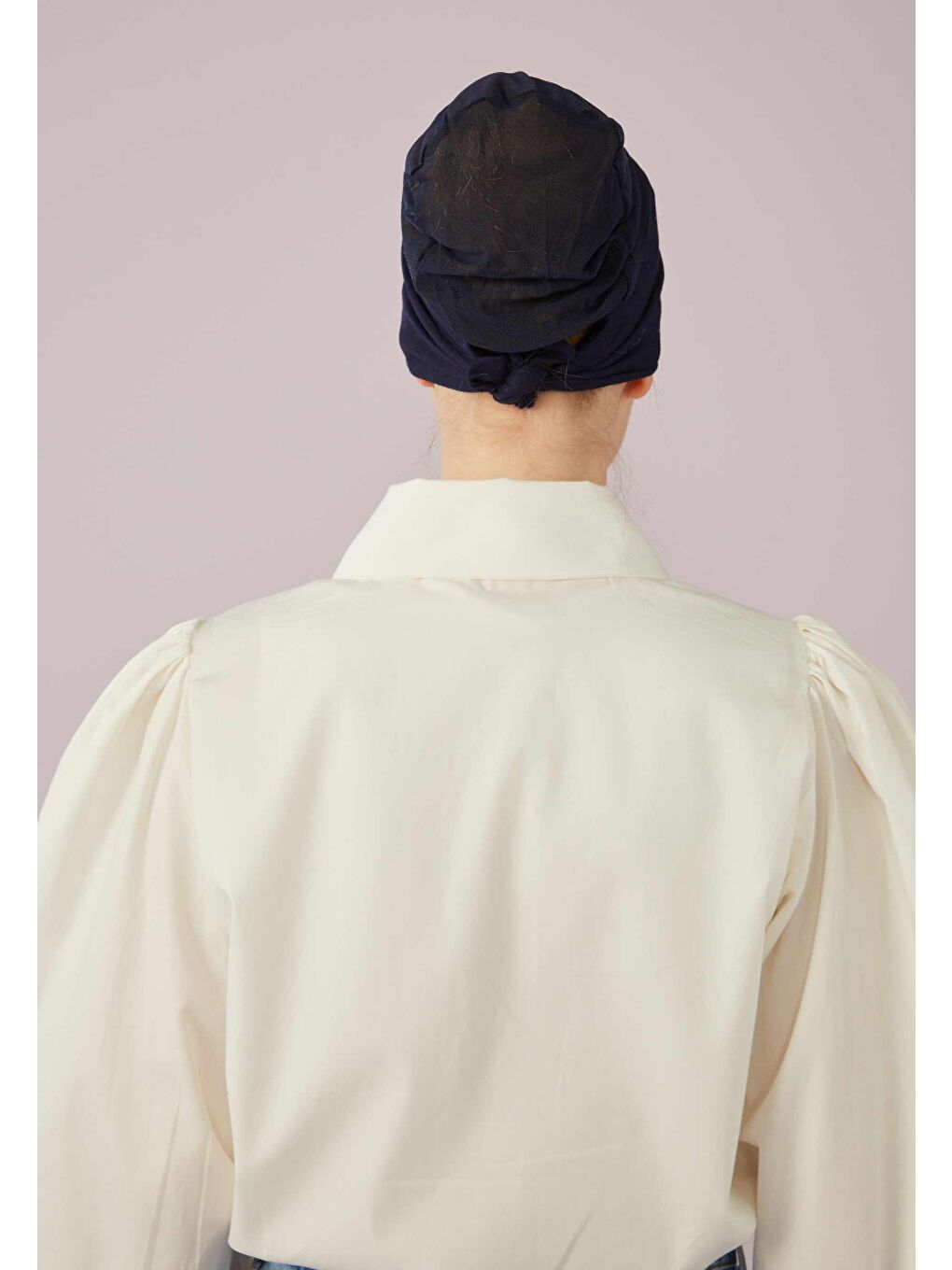 Fileli Dikişsiz Düz Bone Lacivert-2