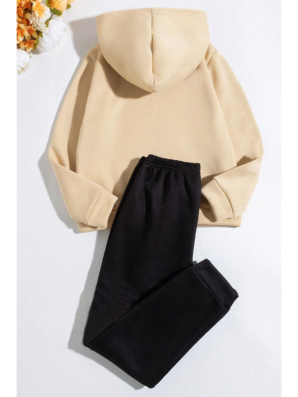 Bej Dinozor Baskılı Çocuk Rahat Eşofman Takımı-1