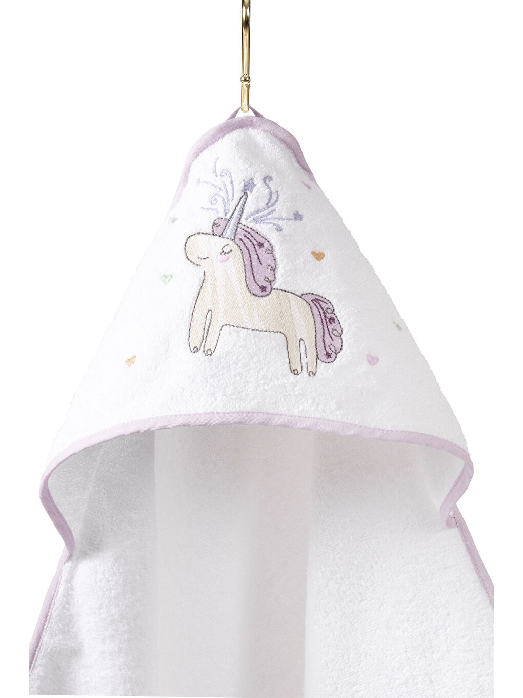 Beyaz Astra %100 Pamuk- Nakışlı Bebek Havlu Kundak-1