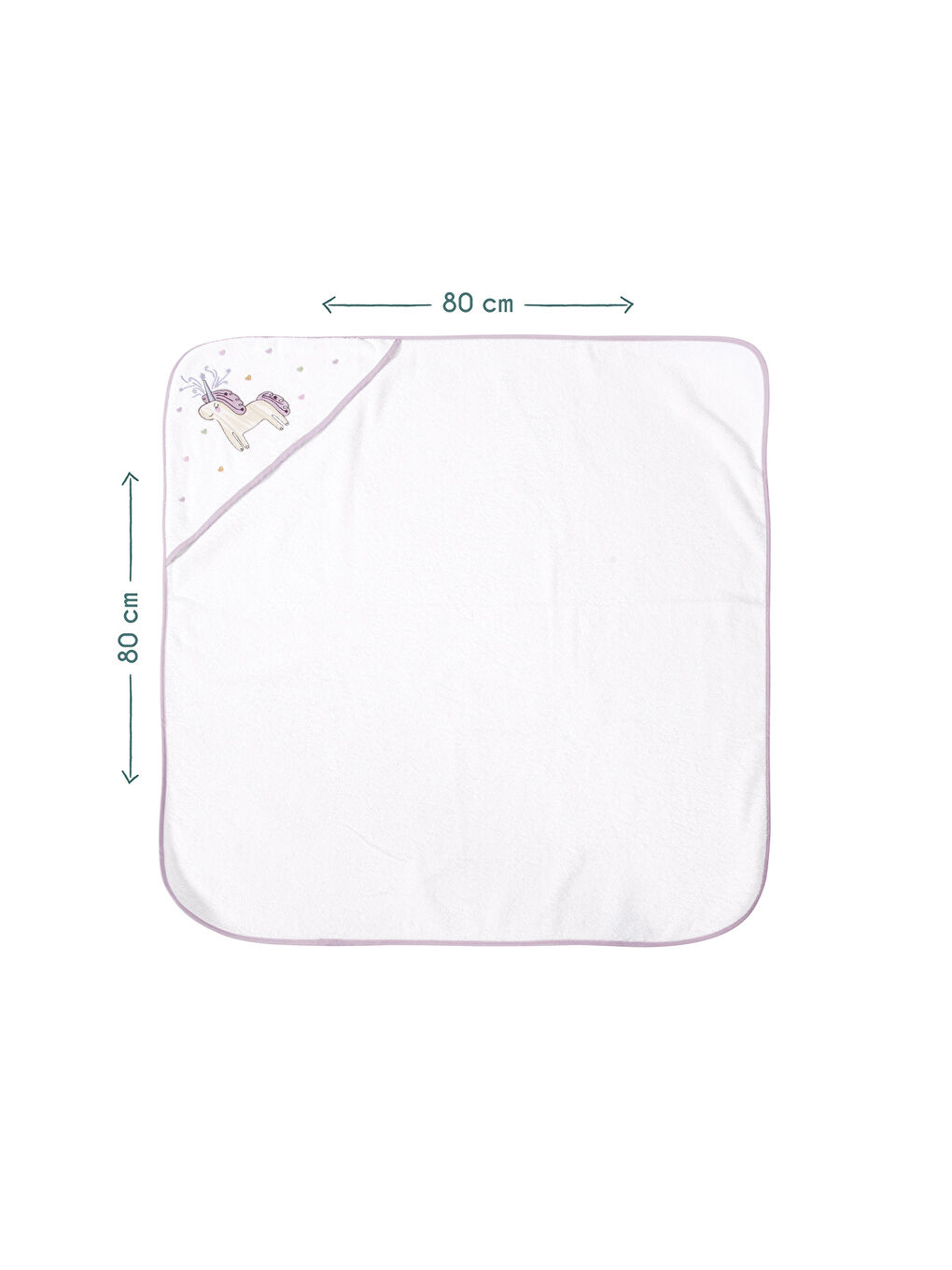 Beyaz Astra %100 Pamuk- Nakışlı Bebek Havlu Kundak-4