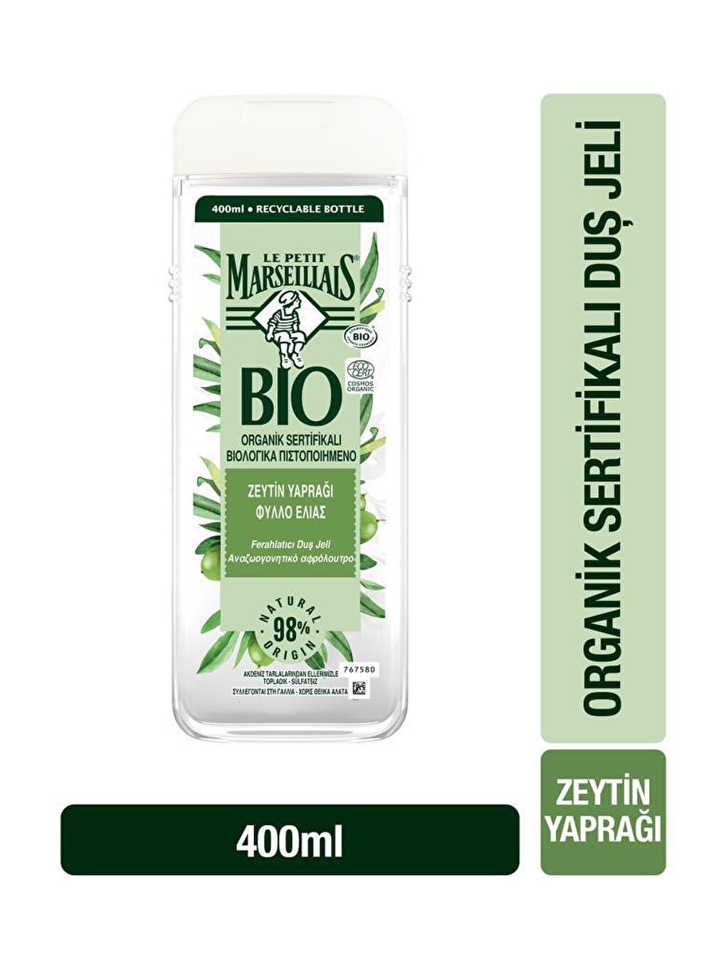 Le Petit Marseillais Renksiz BIO Organik Sertifikalı Zeytin Yaprağı Duş Jeli 400 ml