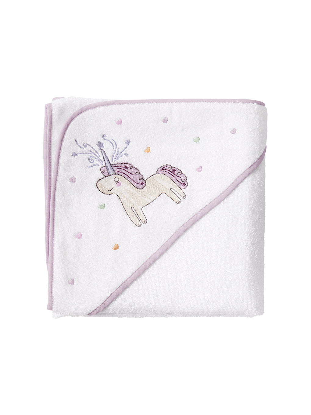 Beyaz Astra %100 Pamuk- Nakışlı Bebek Havlu Kundak-6