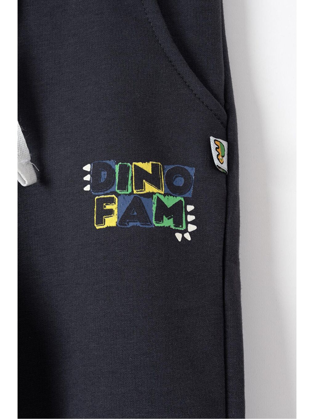 Mışıl Kids Gri-Açık Gri Dino Fam Baskılı Erkek Çocuk Sweatshirt Eşofman Takımı - 2