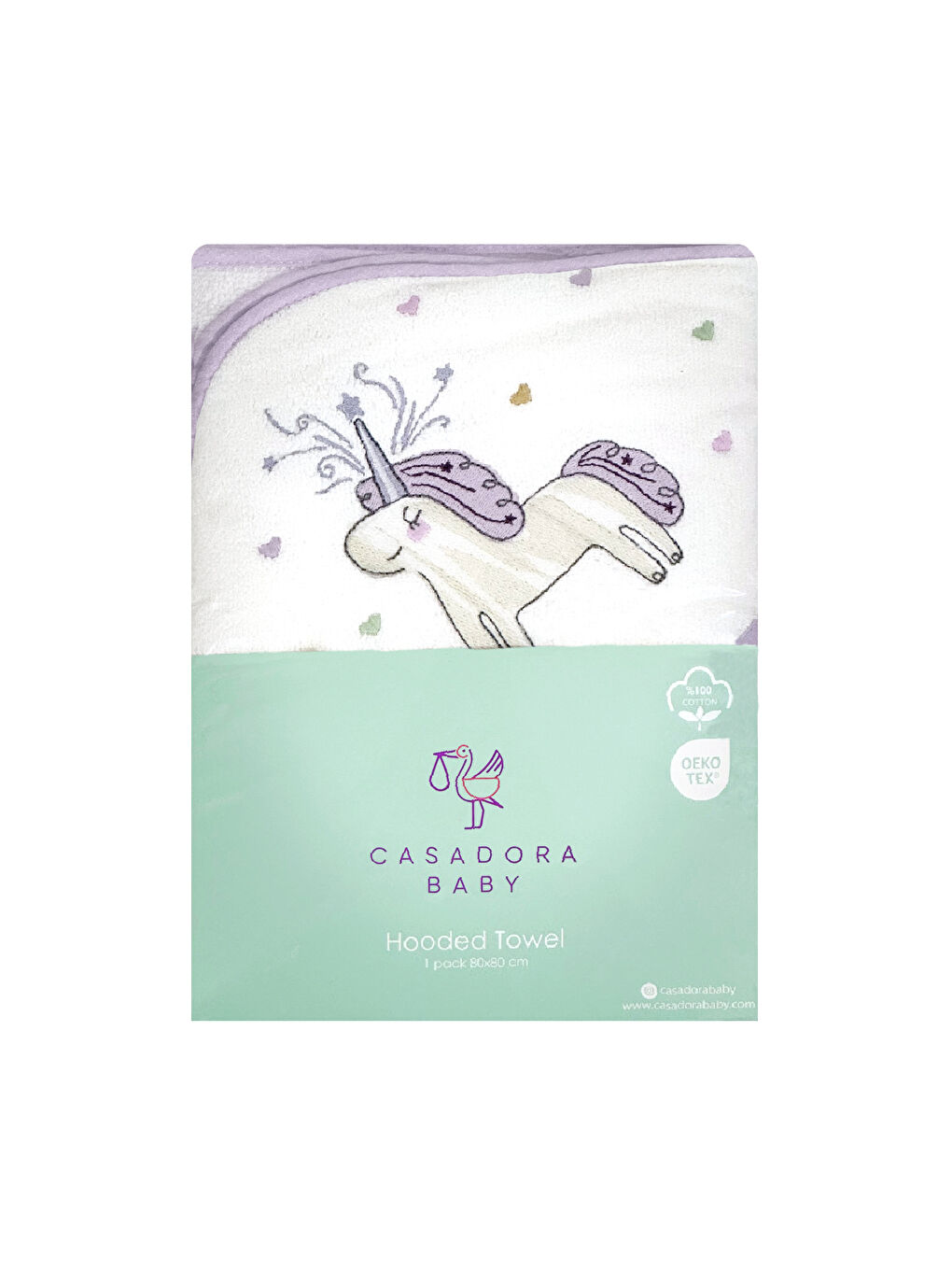 Beyaz Astra %100 Pamuk- Nakışlı Bebek Havlu Kundak-7