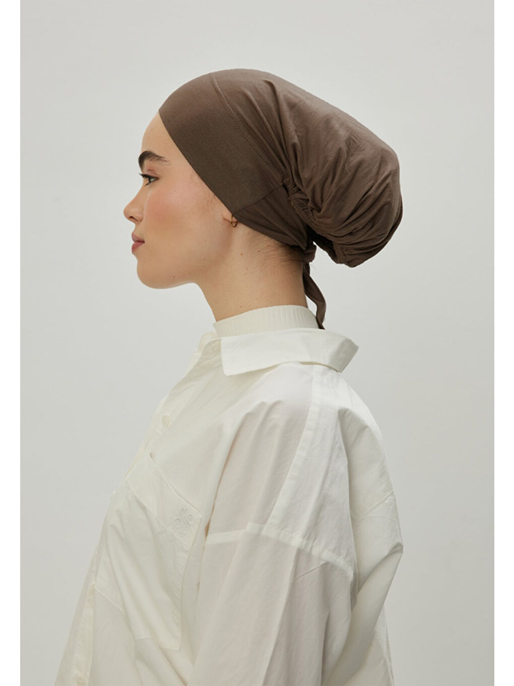 Bej Geniş Hacimli Bağlamalı Bone Vizon-3