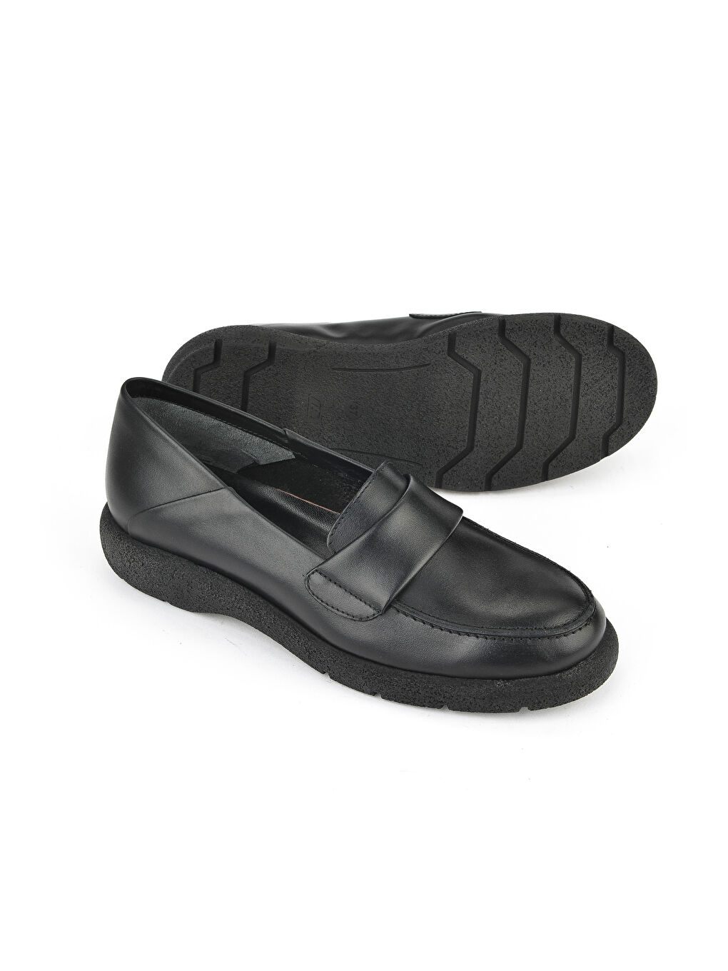 Kadın Hakiki Deri Ayakkabı 15319Z44307 Siyah-3