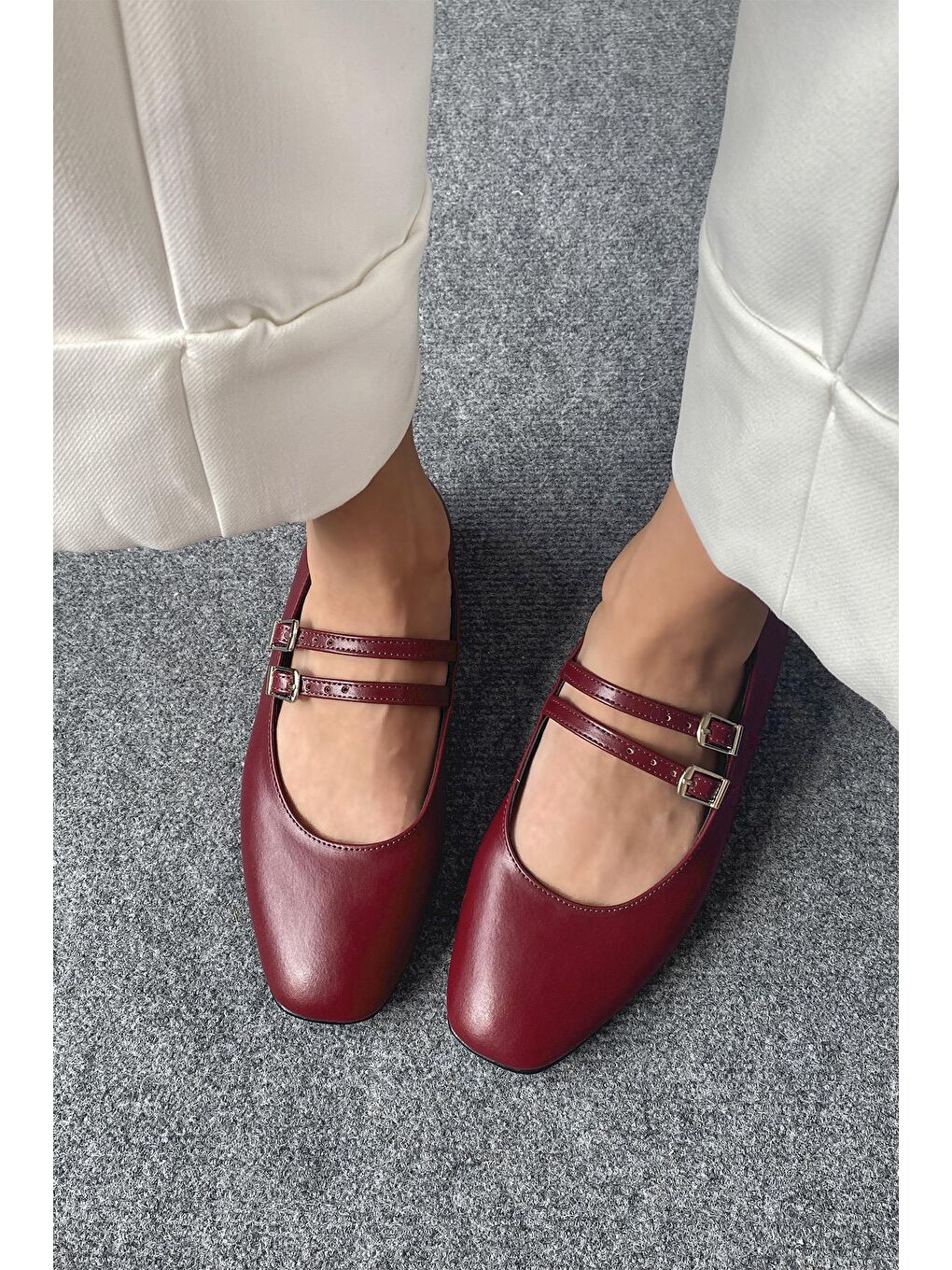 Elvira   Kadın  Kemer  Detay  Deri  Babet Bordo-3