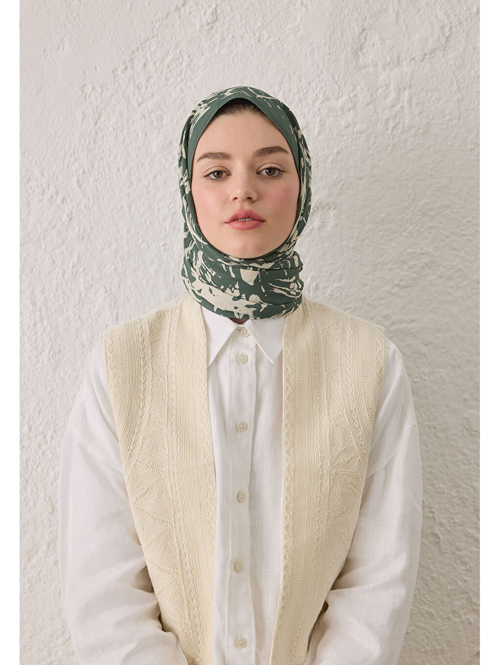 Vıolet Desen Şal Yeşil-2