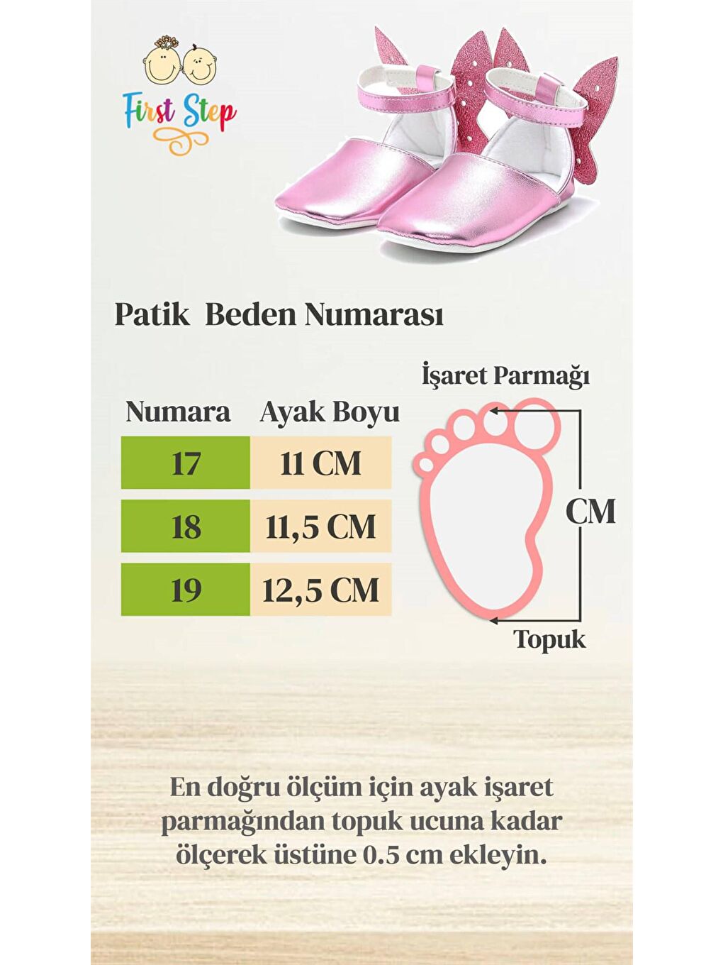 First Step Pembe Kelebek Bebek Babet-PEMBE-G-2286 - 5