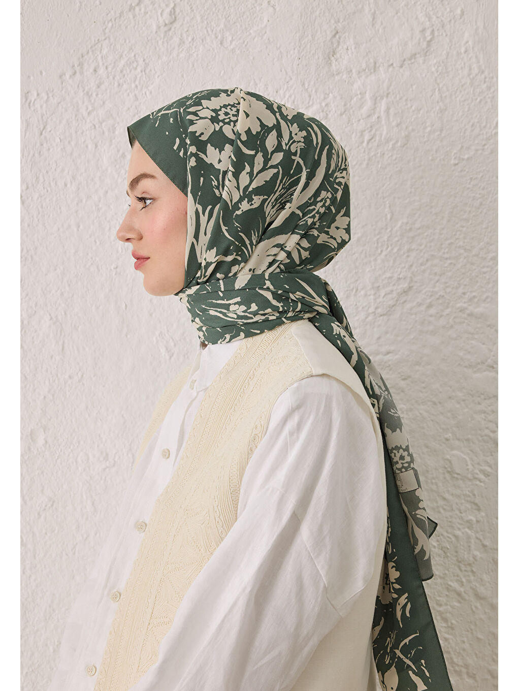 Vıolet Desen Şal Yeşil-3