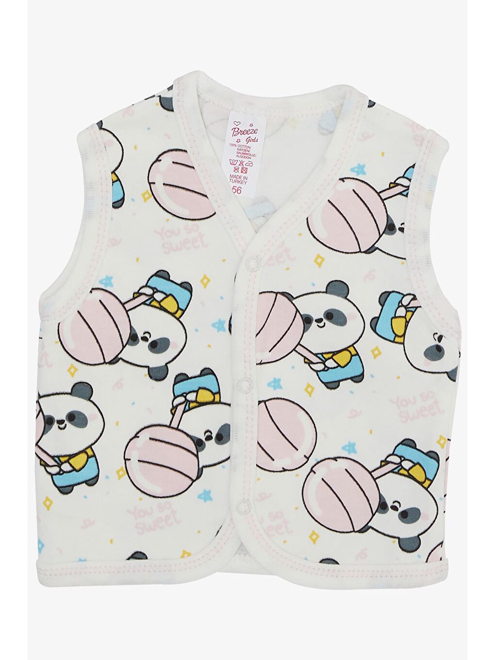 Kız Bebek Hastane Çıkışı 8 li Sevimli Şekerci Panda Desenli Beyaz (0-3 Ay)-4