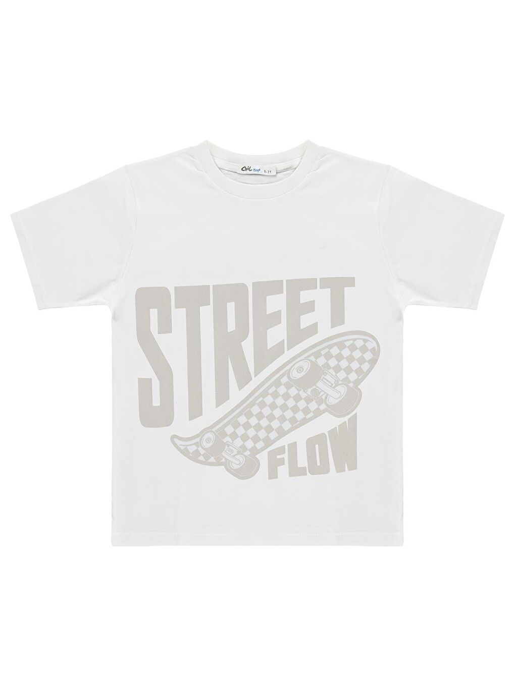 Bej Boys Çift Cepli Tişörtlü 6-9 Yaş Gömlek - Koyu Taş Rengi-3