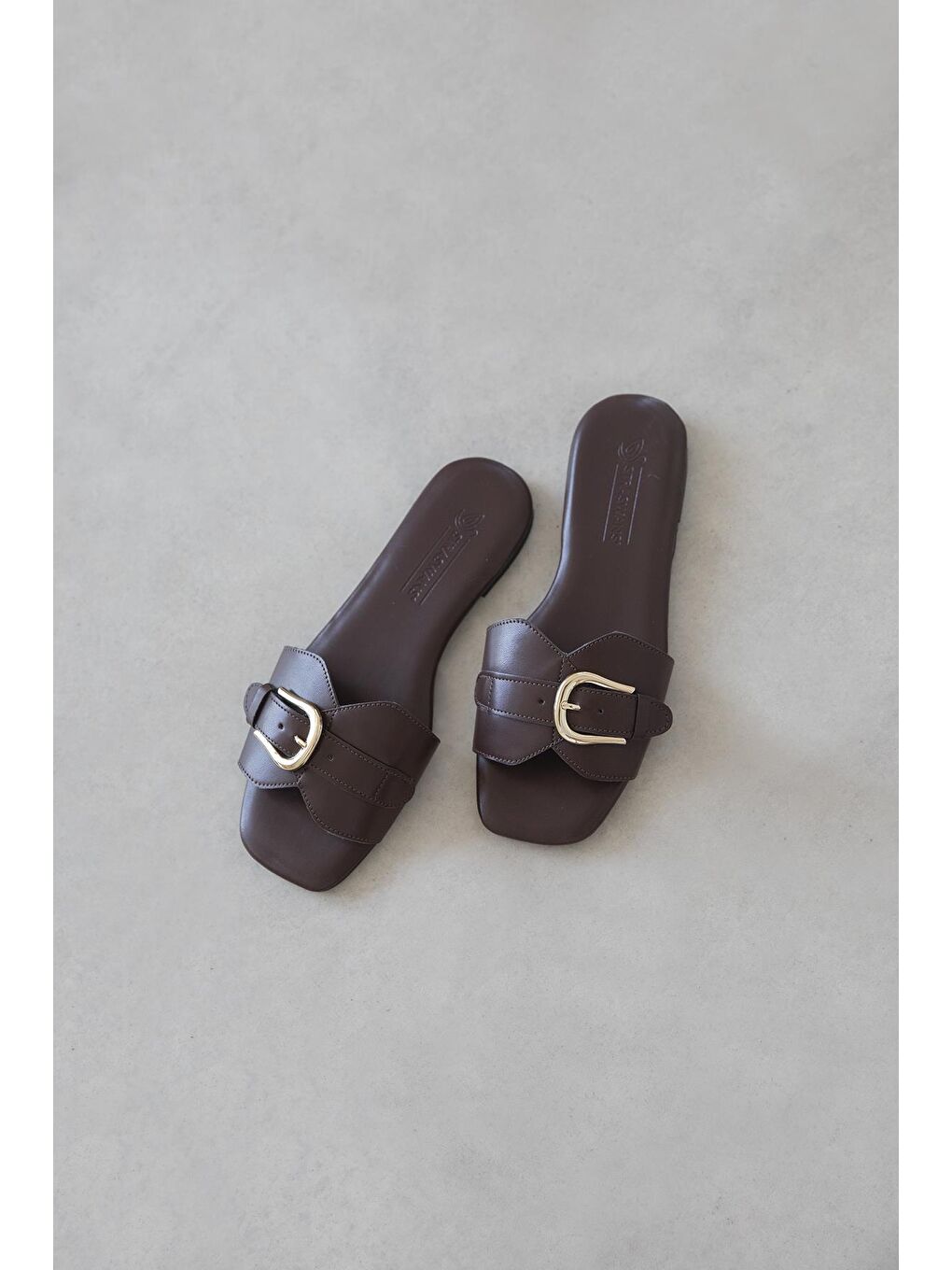 Kahverengi Pablo Kadın Günlük Deri Terlik Kahve-2