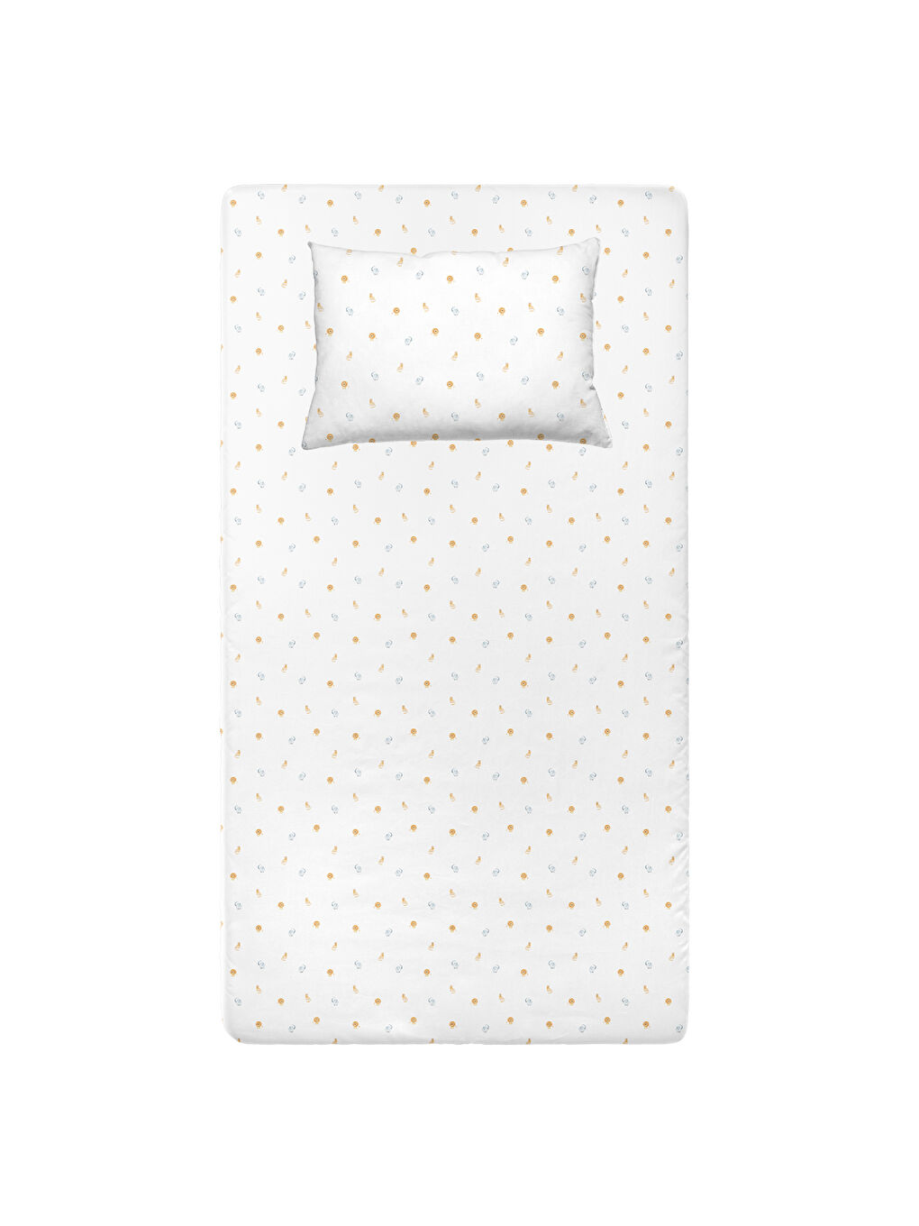 Beyaz Safari %100 Pamuk Saten Bebek Lastikli Çarşaf Seti -100x200 cm + 50x70 cm