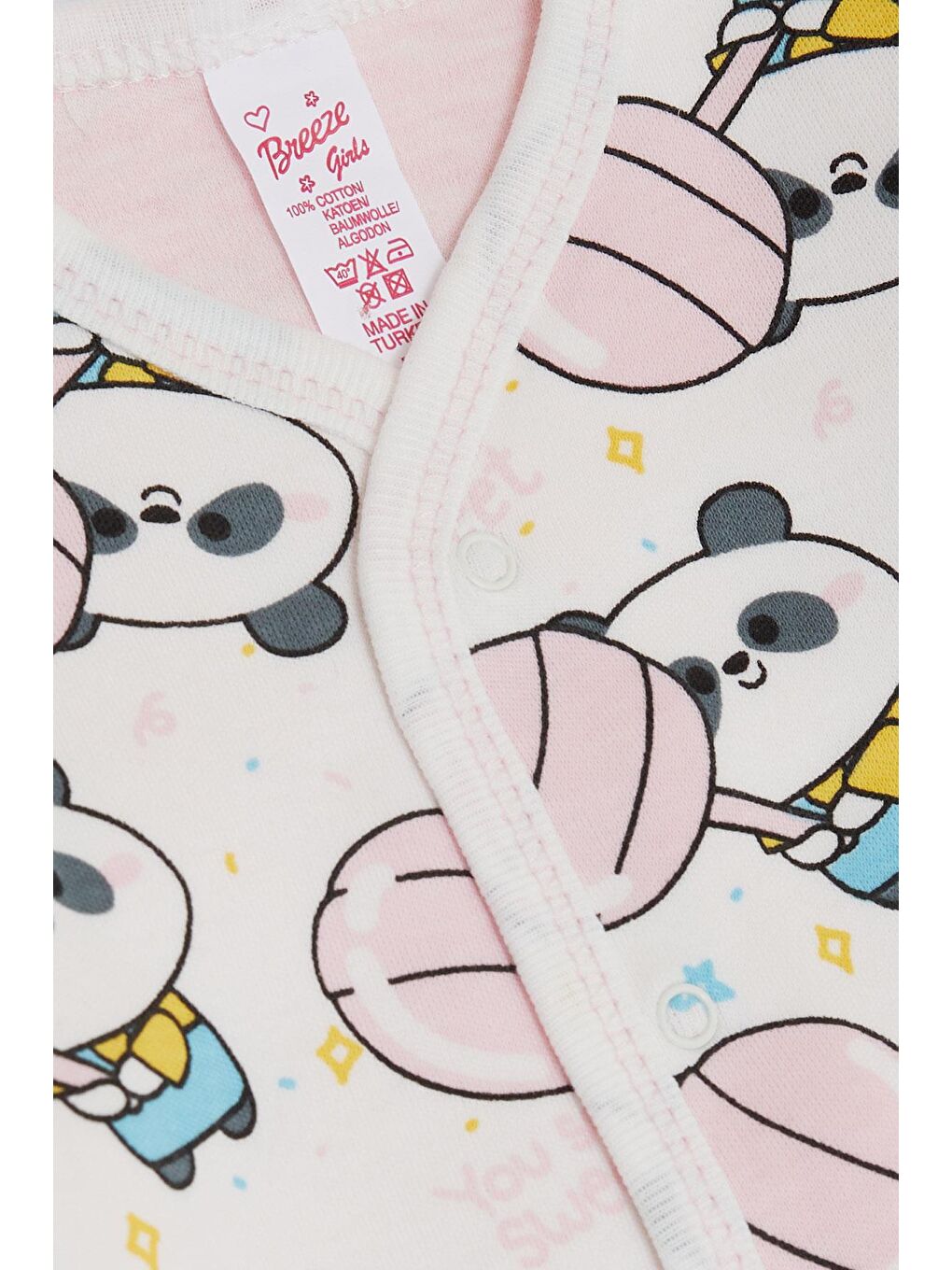 Kız Bebek Hastane Çıkışı 8 li Sevimli Şekerci Panda Desenli Beyaz (0-3 Ay)-7