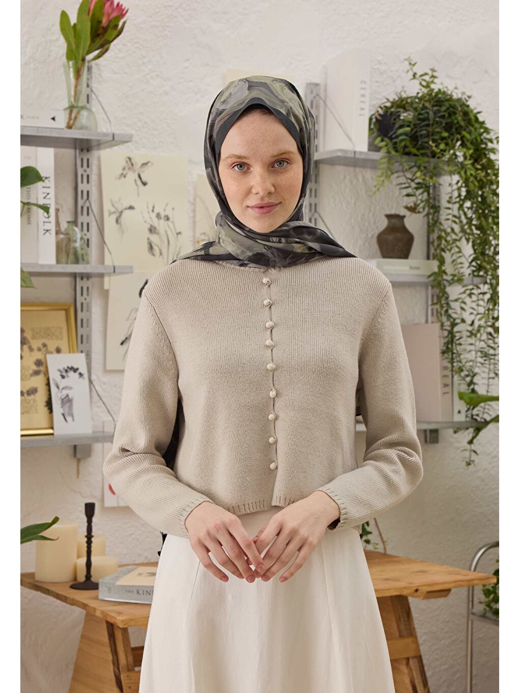 Roslyn Desen Şal Antrasit