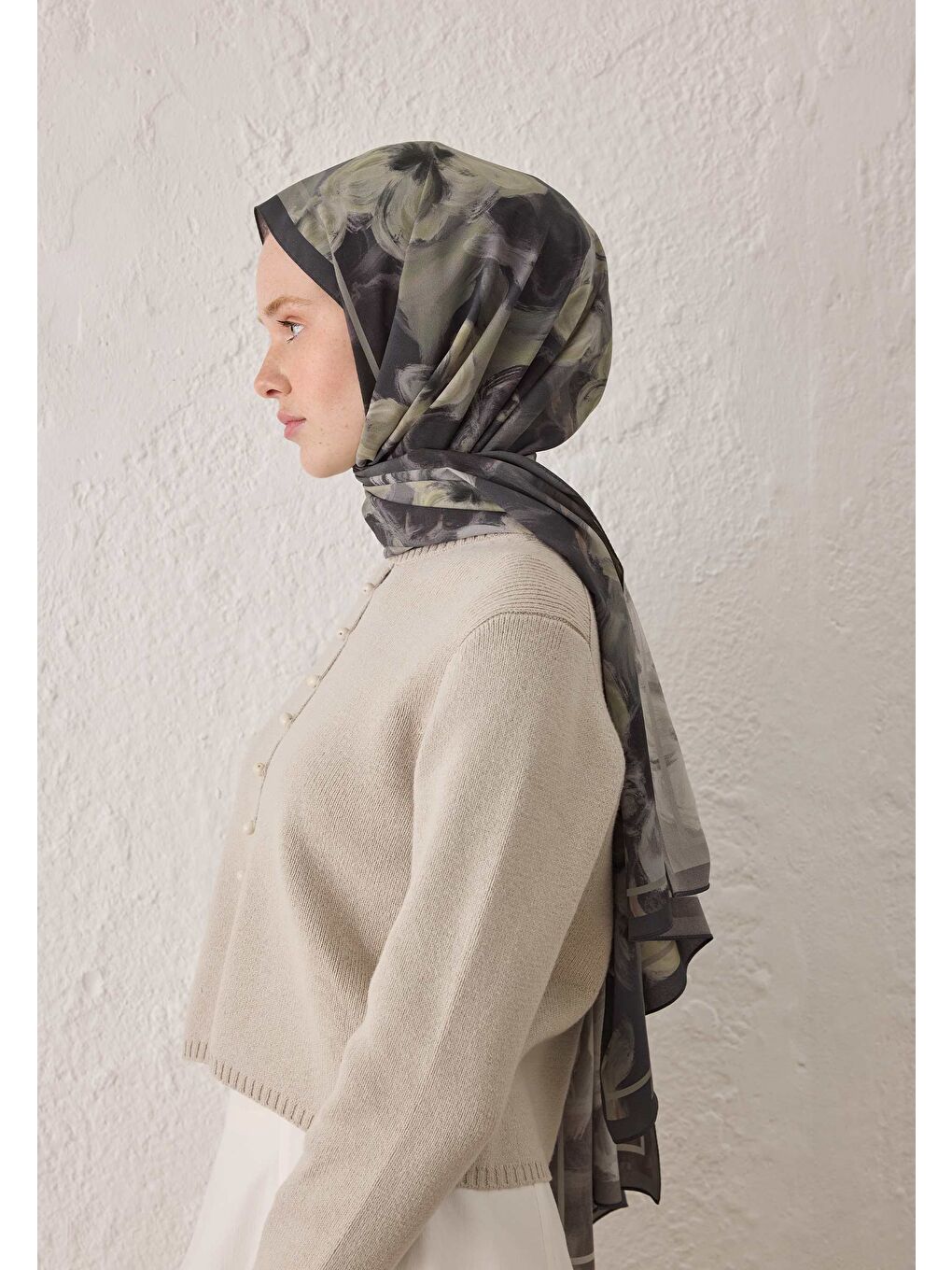 Roslyn Desen Şal Antrasit-3