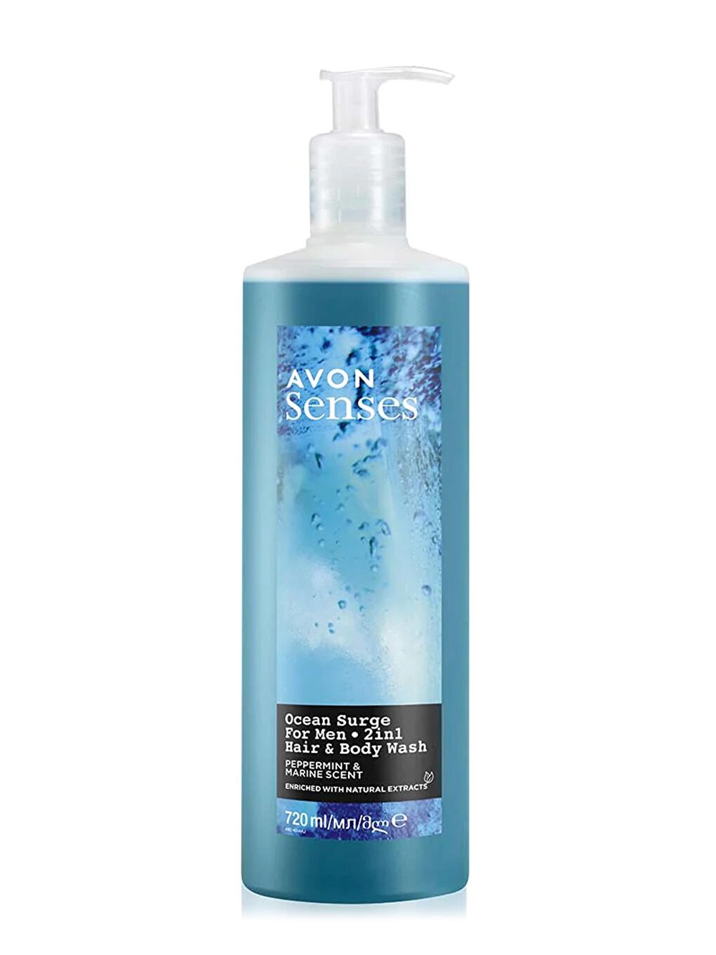 AVON Renksiz Senses Ocean Surge Nane ve Deniz Kokulu Saç ve Vücut için Erkek Duş Jeli 720 Ml.