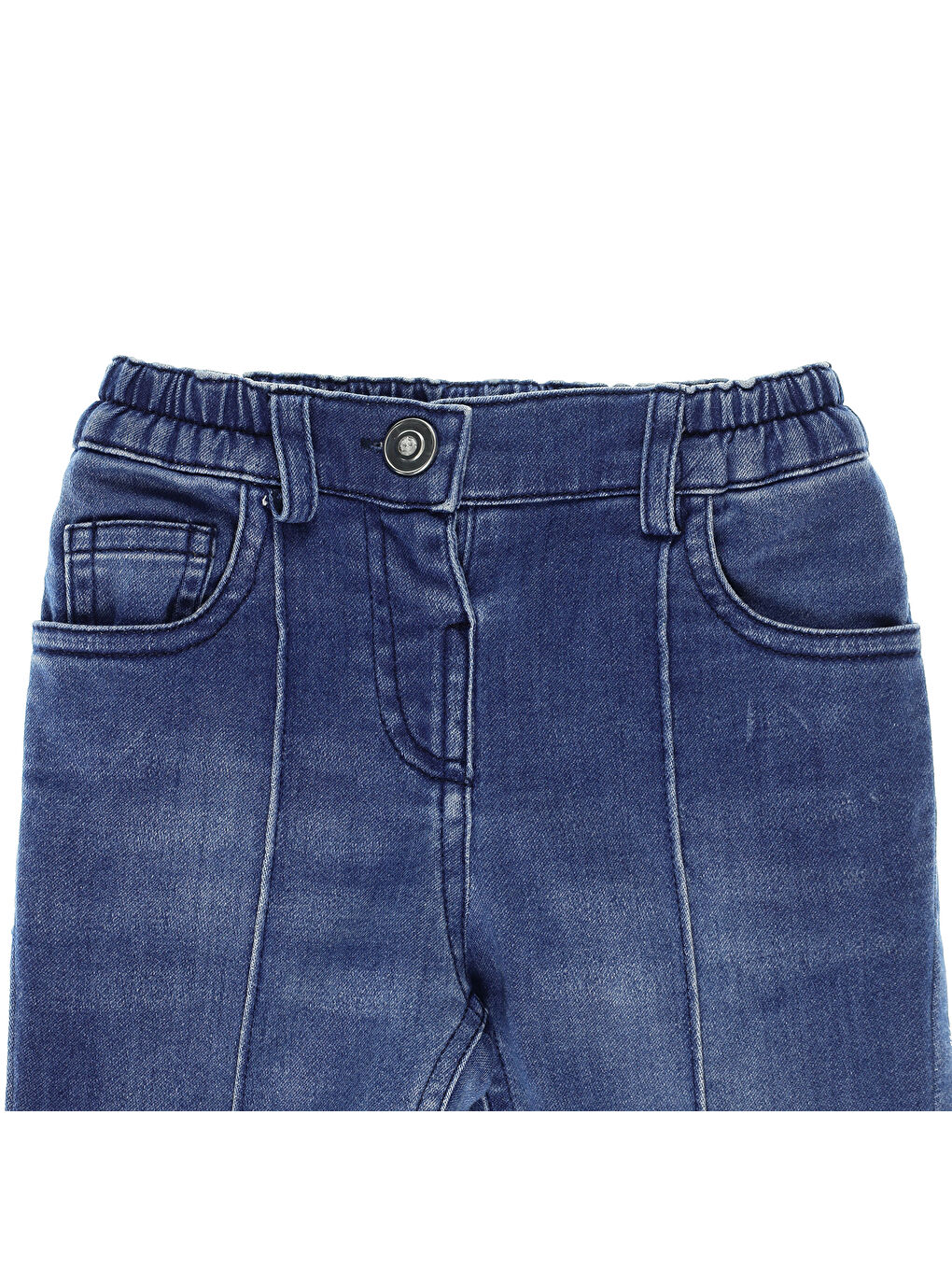 Panço Lacivert Kız Çocuk  Yıkamalı Denim Pantolon - 1