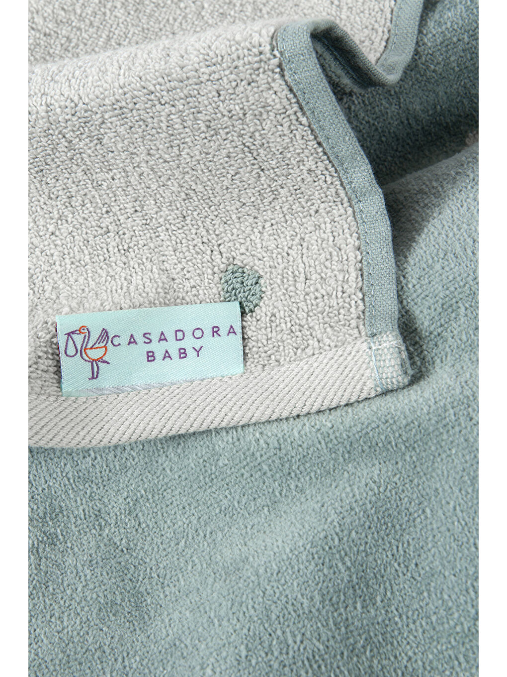 Yeşil Zürafa Jakarlı, İşlemeli Pamuklu Velur Havlu - 70x140 cm-3