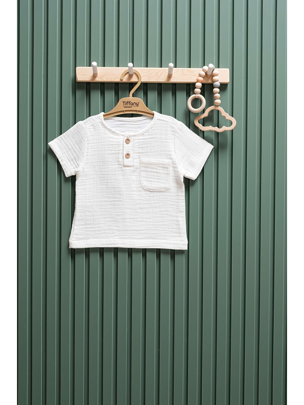 Ekru Unisex Bebek & Çocuk Müslin Kısa Kollu Tişört 3 Ay 6 Yaş