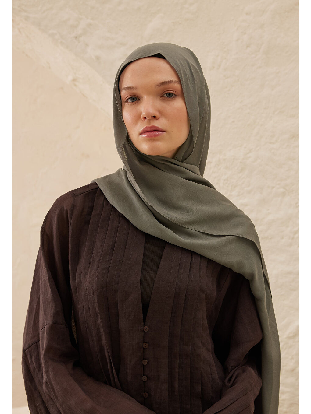 Gri Rami Viskon Şal Duman-1