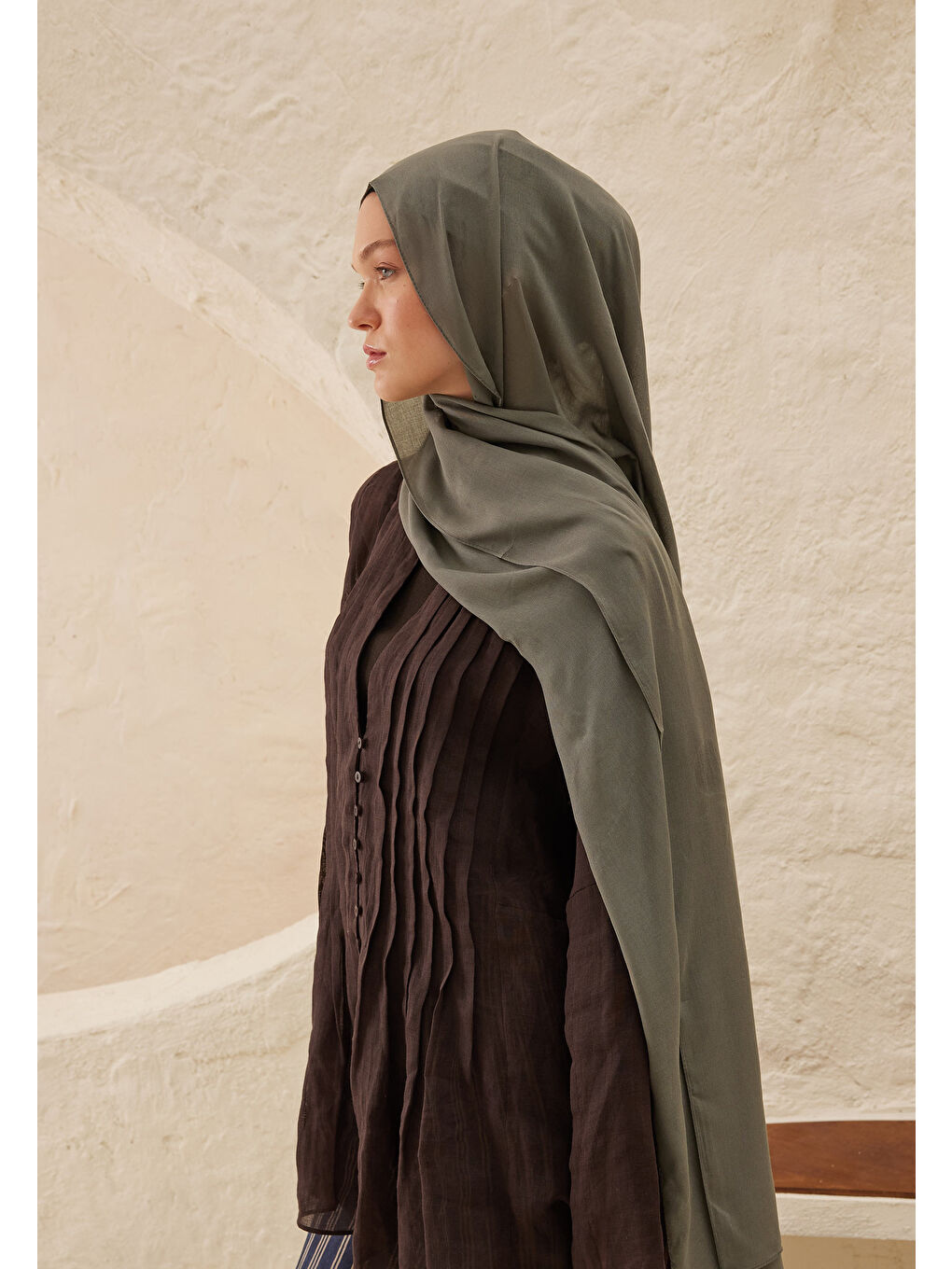 Gri Rami Viskon Şal Duman-3