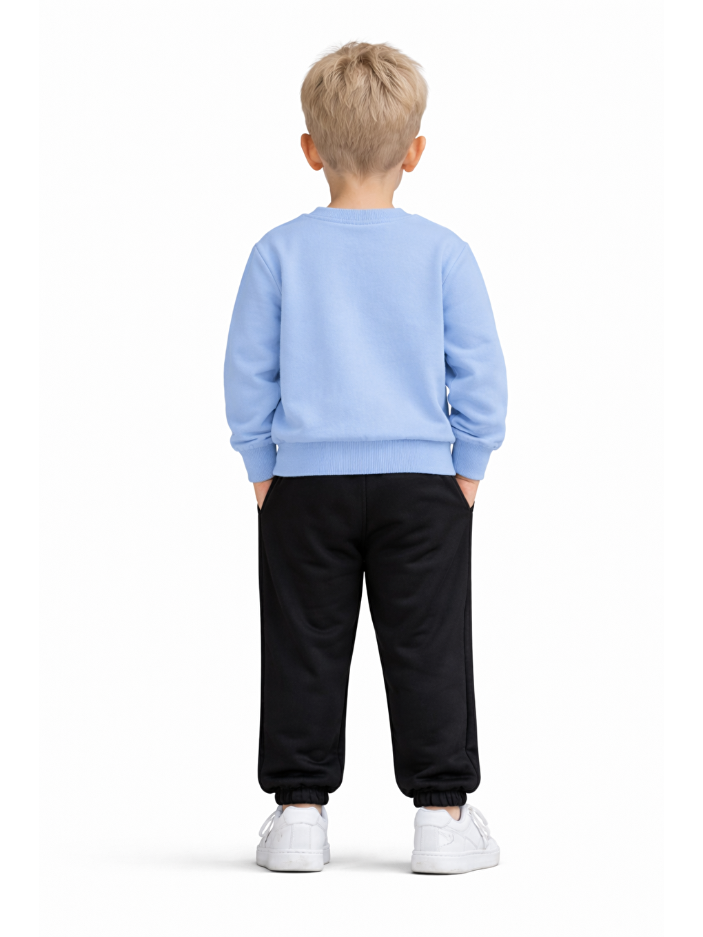 Bisiklet Yaka Great Nakışlı Bebe Mavisi Siyah Renk Erkek Çocuk Eşofman Takımı-2