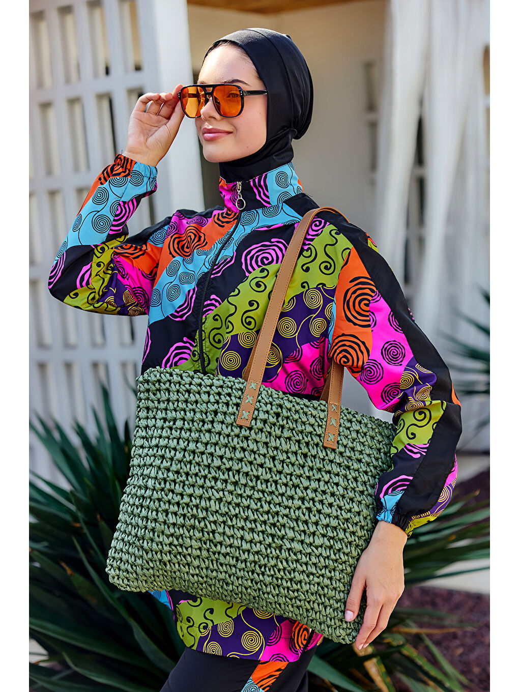 Remsa Hasır Çanta Plaj Çantası 015 Haki-2