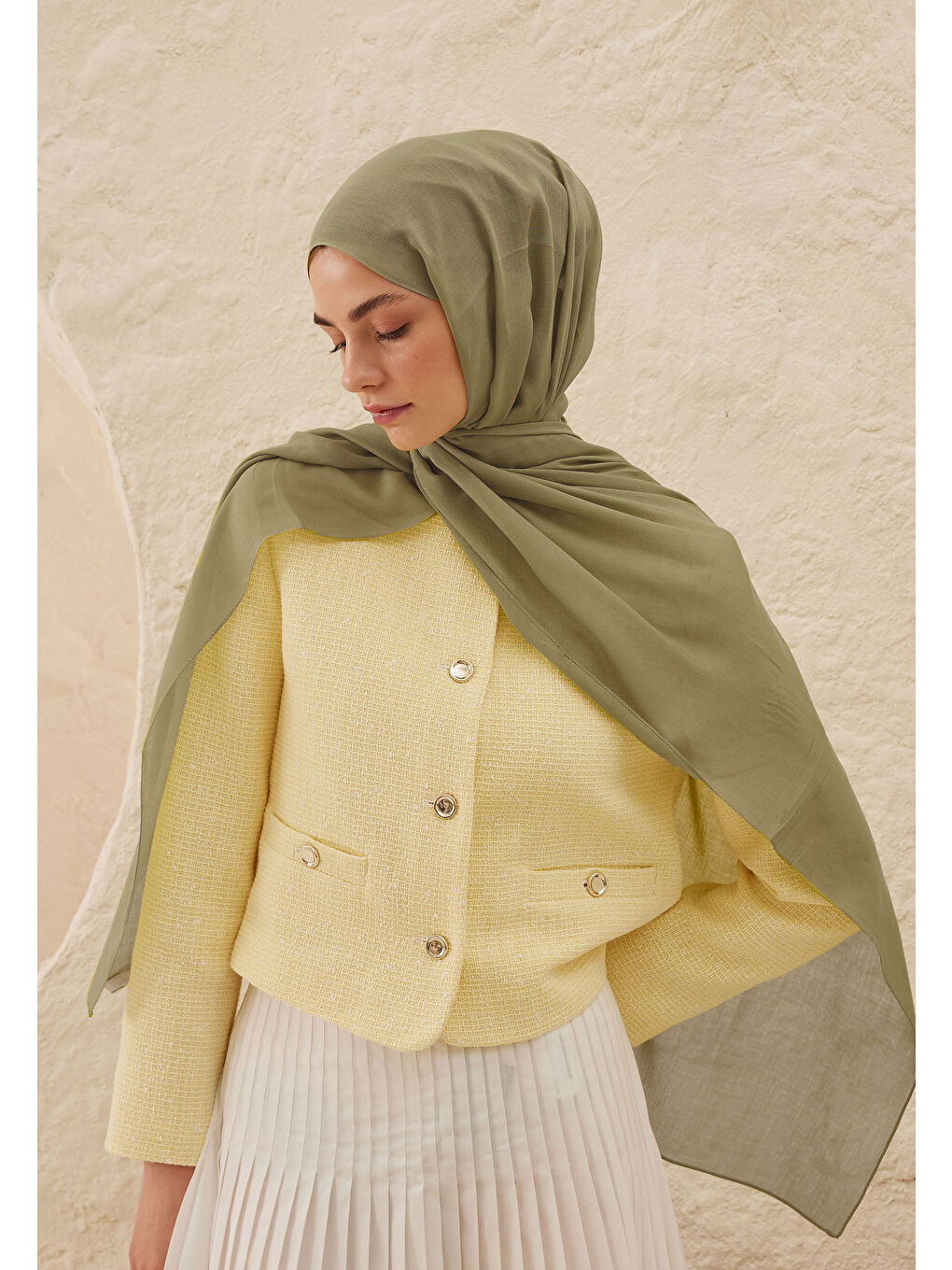 Yeşil Rami Viskon Şal Adaçayı-1