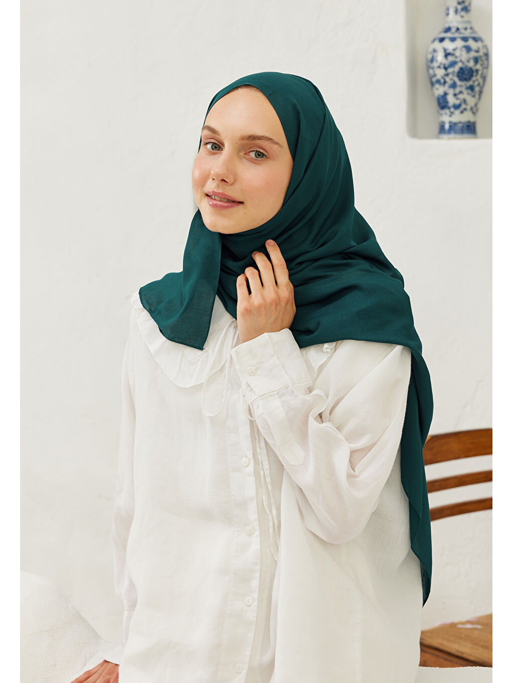 Yeşil Rami Viskon Şal Parlament-4