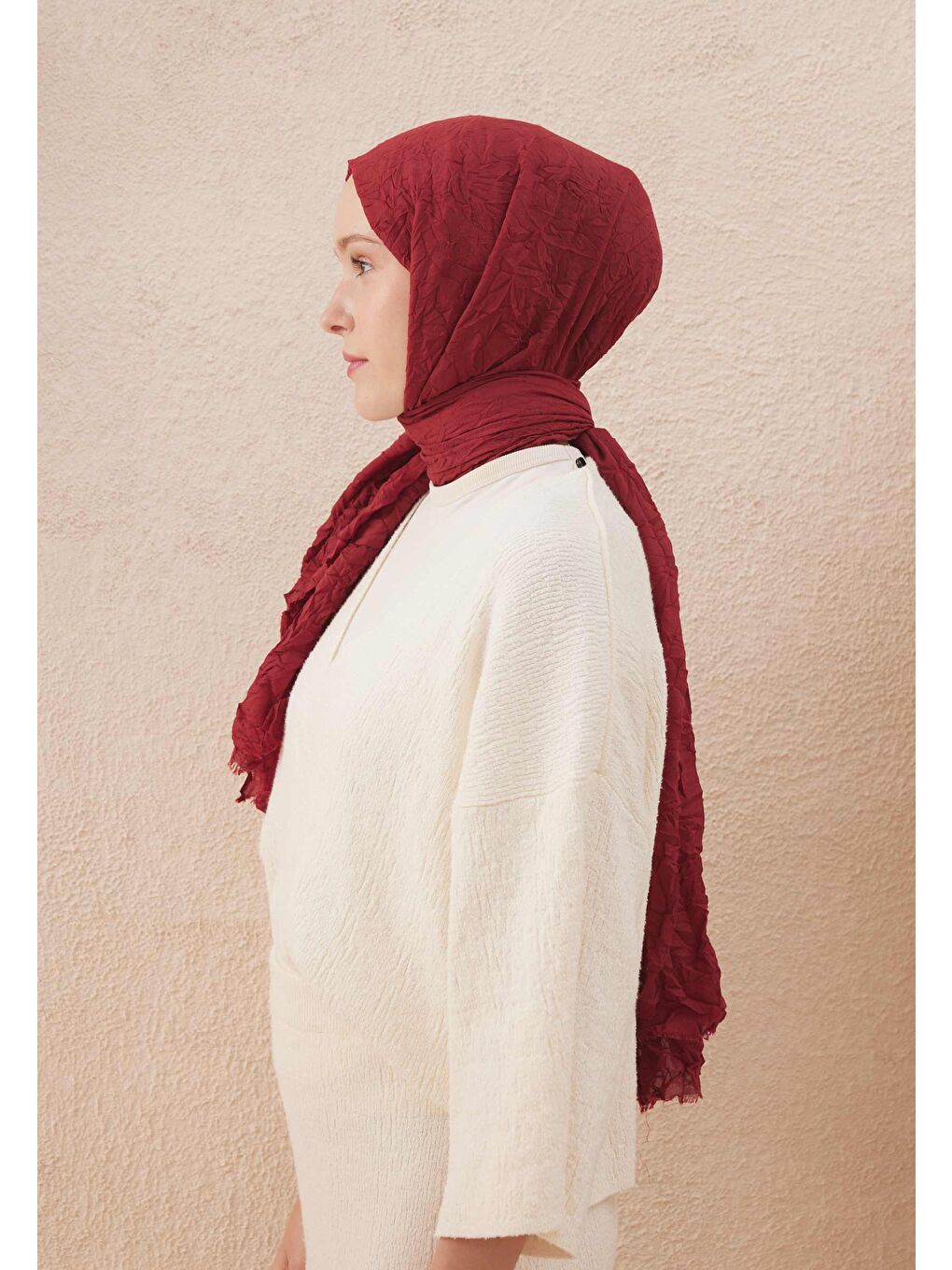 Vual Crash Şal Soft Kırmızı-3