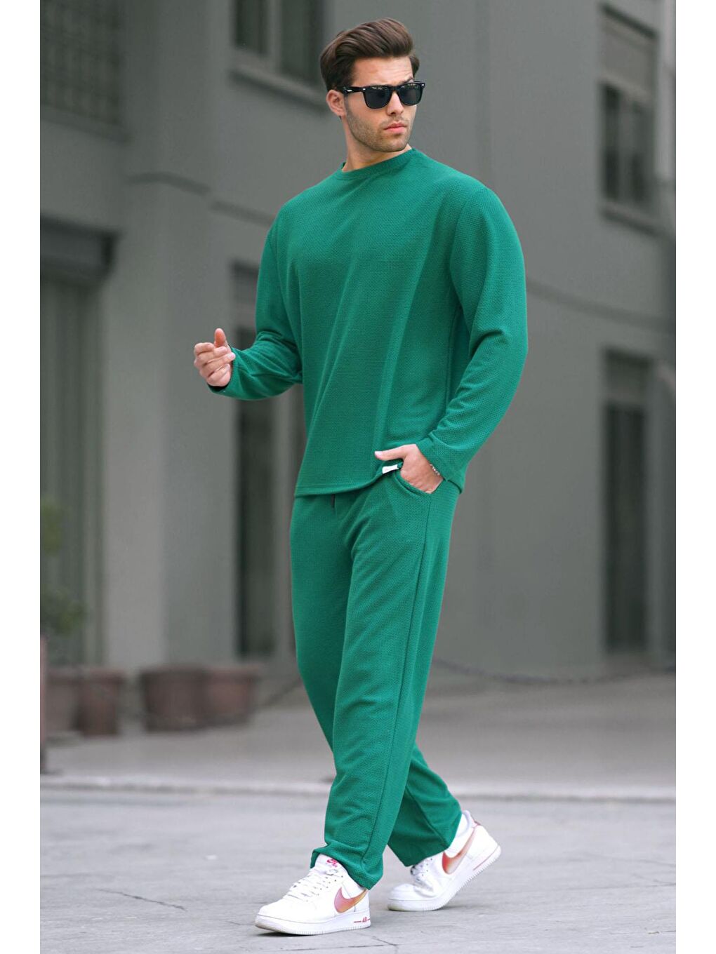 Yeşil Basic Regular Fit Erkek Eşofman Takımı 5927