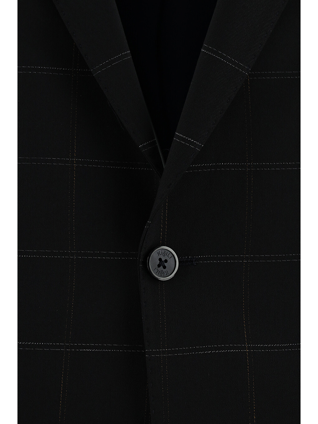 Lacivert Slim Fit Dar Kesim Klasik Ekose Takım Elbise-3