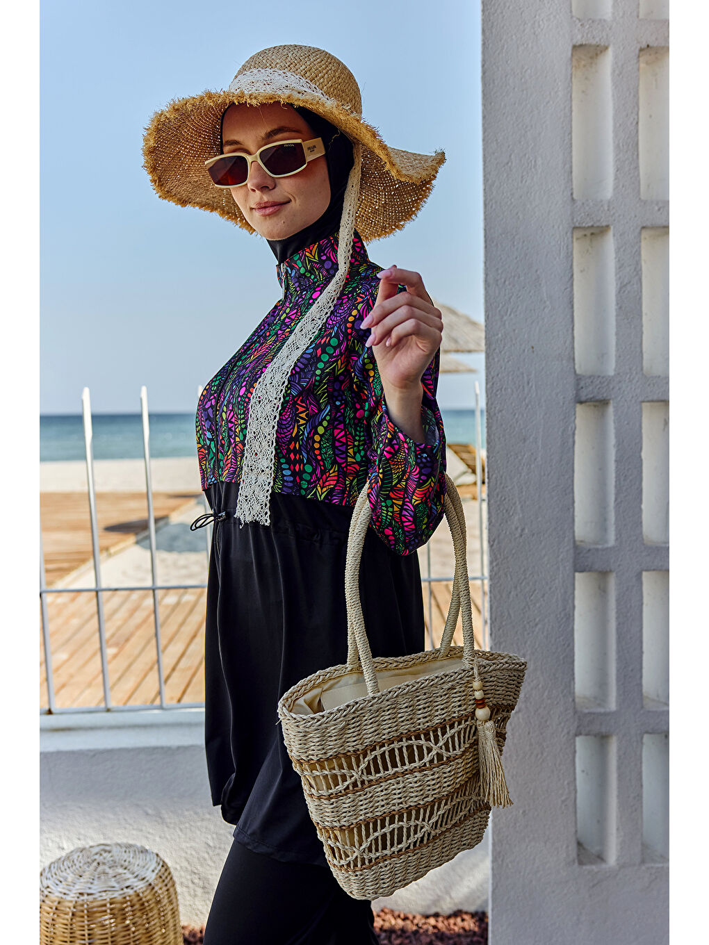 Hasır Çanta Plaj Çantası 020 Bej01-2