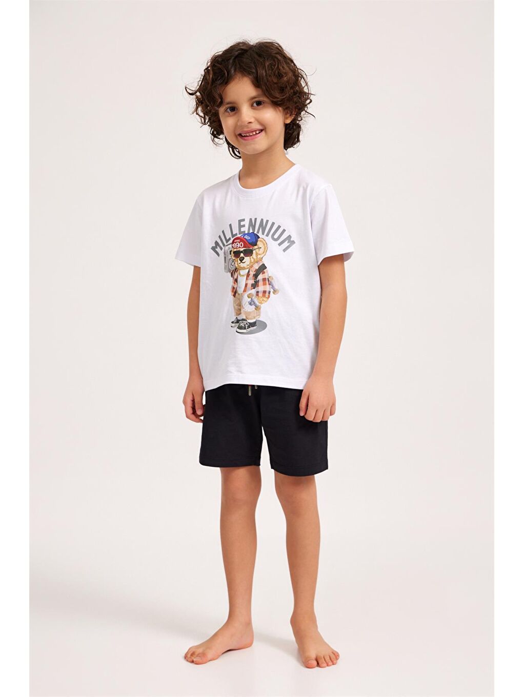 Siyah Millenium Erkek Çocuk Şortlu Pijama Takım  SİYAH