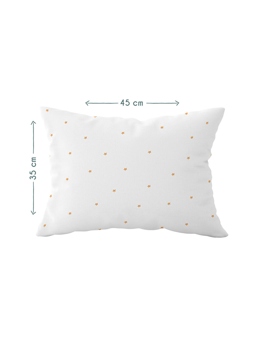 Beyaz Stars 100% Pamuk Saten Bebek Yastık Kılıfı - 35x45 cm