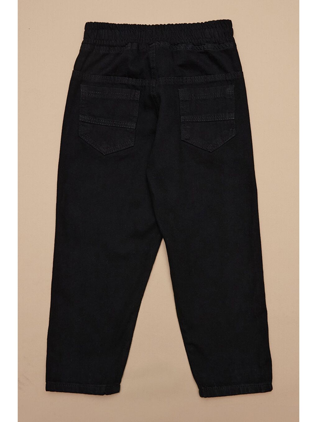 Siyah Beli Lastikli Baggy Erkek Çocuk Pantolon-3
