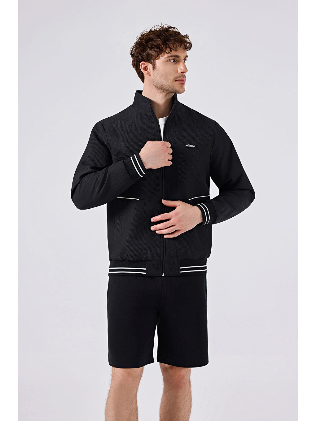 Siyah Logolu Pamuklu Belden Bağlamalı Short 6SM4010-BK-1