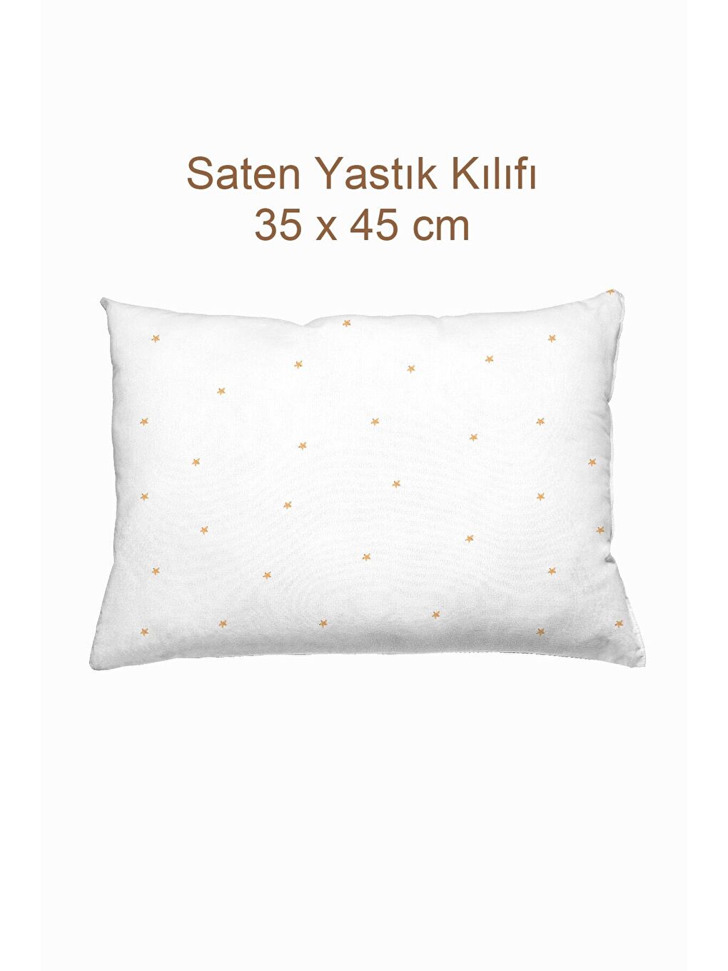 Beyaz Stars 100% Pamuk Saten Bebek Yastık Kılıfı - 35x45 cm-3