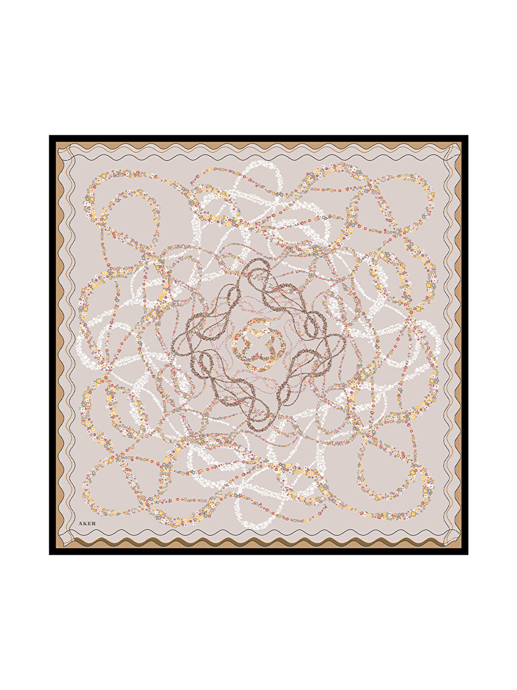 Bej 90X90 İpek Pamuk Eşarp