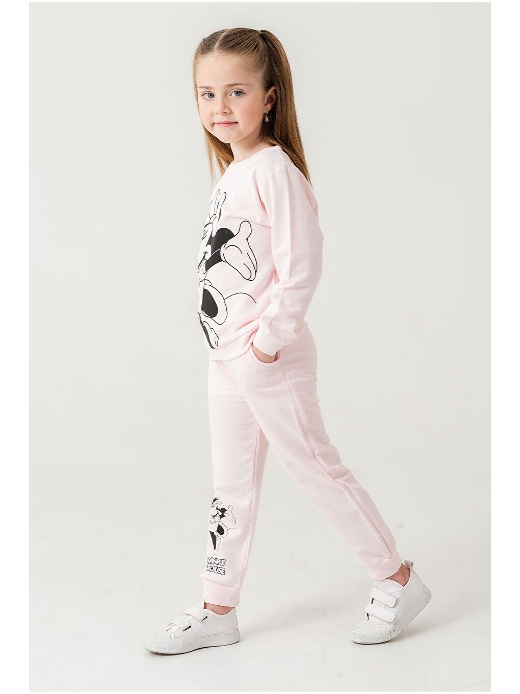 Pembe Kız Çocuk Minnie Mouse Baskılı Mevsimlik Eşofman Takımı-2
