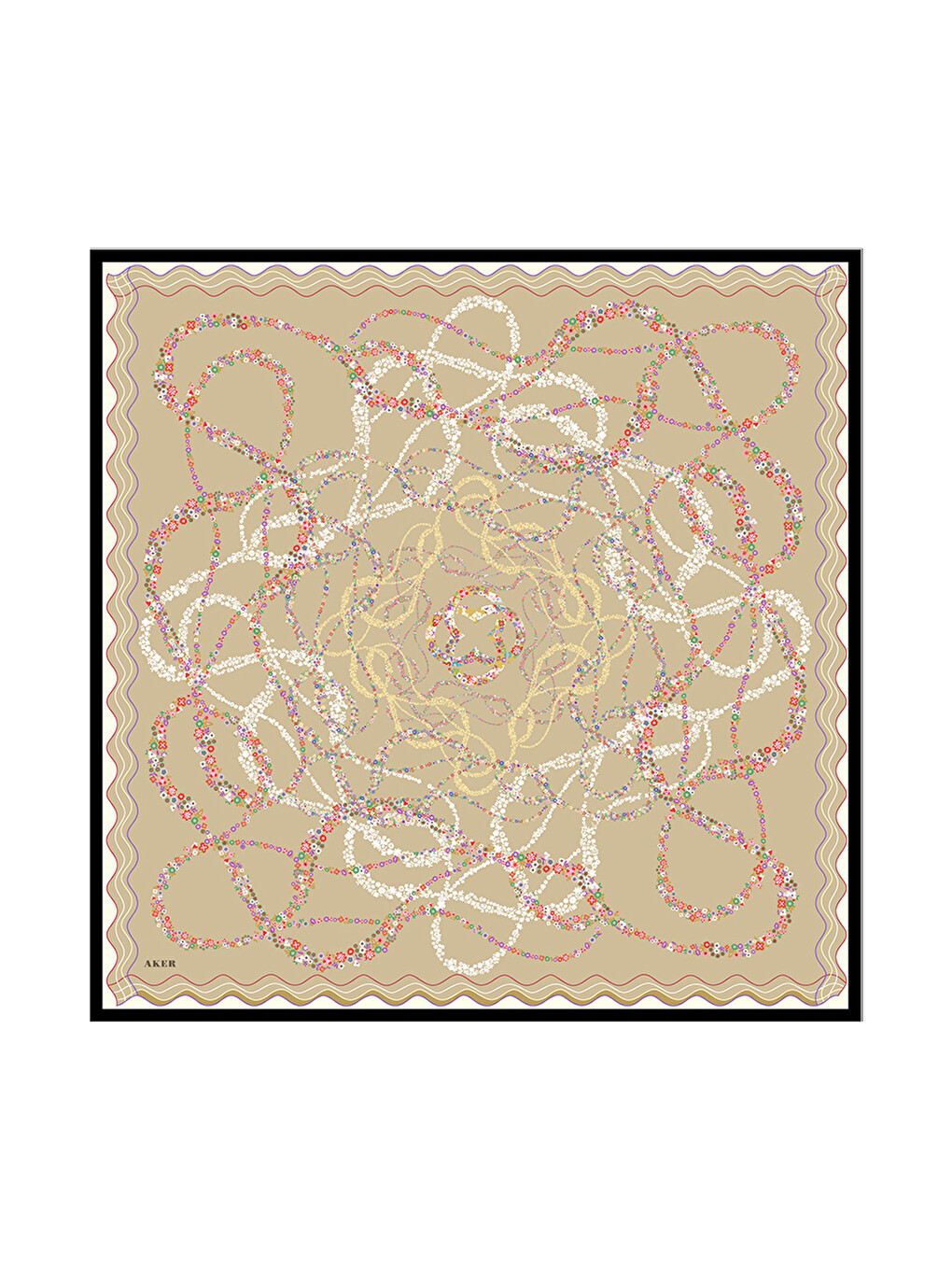 Beyaz Kemik 90X90 İpek Pamuk Eşarp