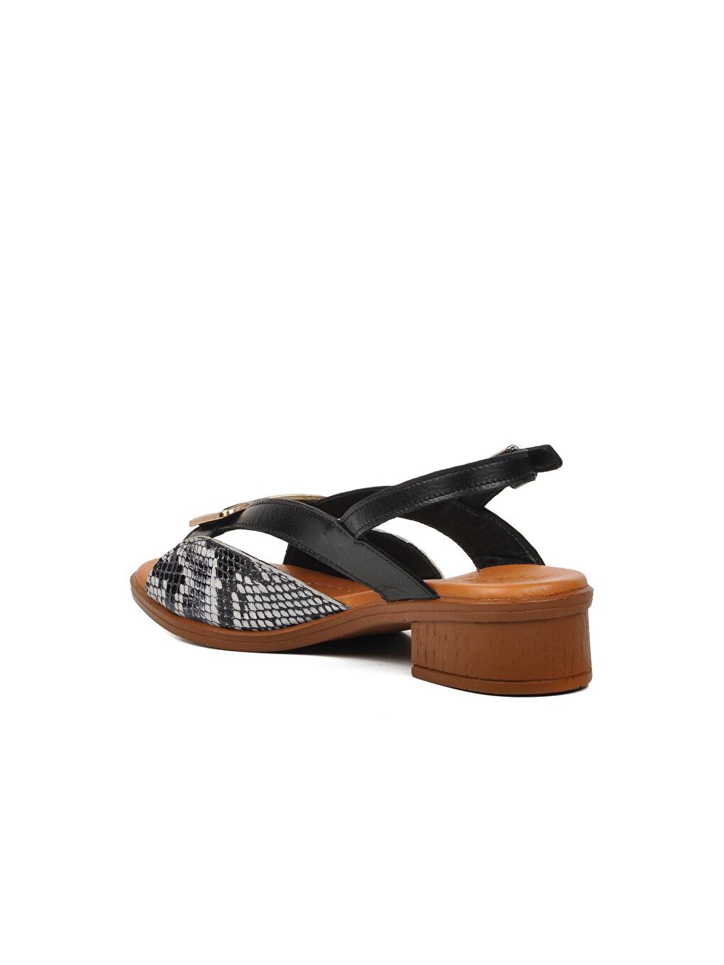 Siyah Hakiki Deri Kadın Sandalet 24026020Y-3