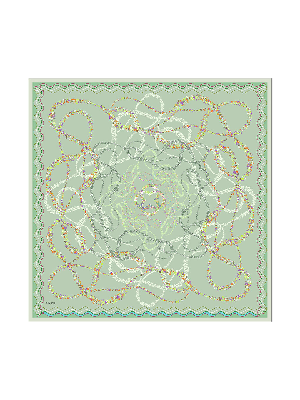 Yeşil 90X90 İpek Pamuk Eşarp