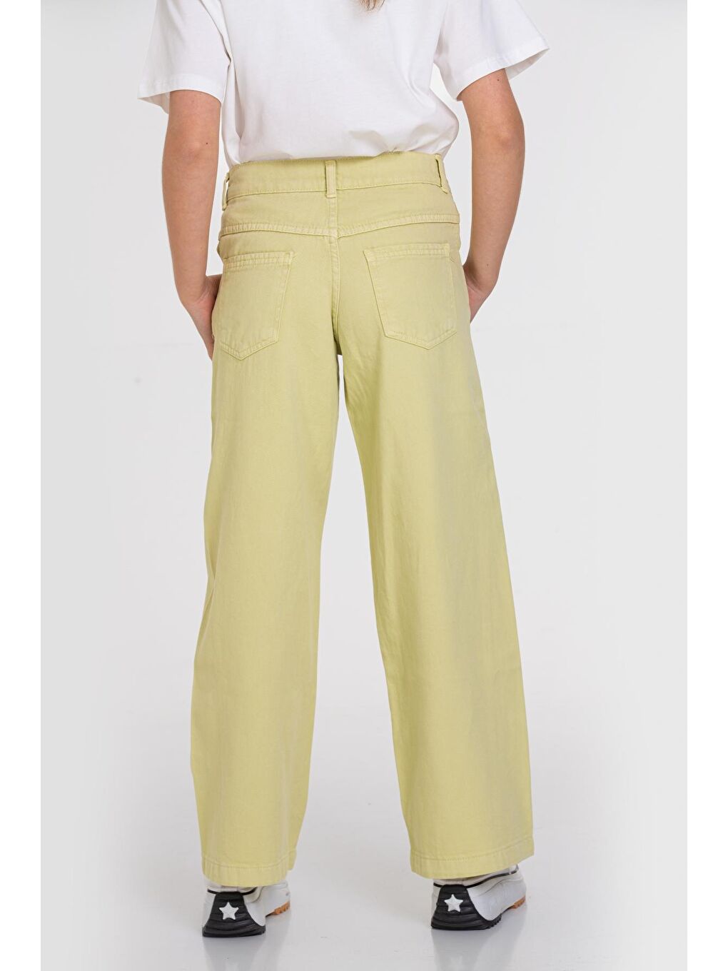 Yeşil Bol Paça Gabardin 4-12 Yaş Pantolon - 23344-4-1