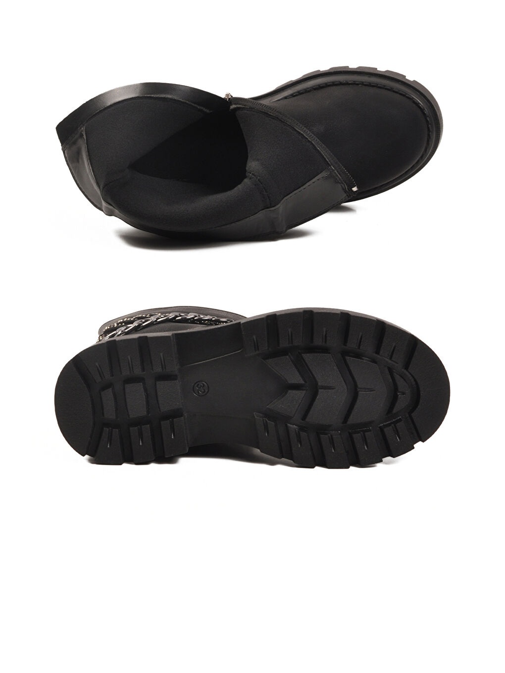 Siyah İçi Polarlı Kaymaz Kız Çocuk Çizme-4