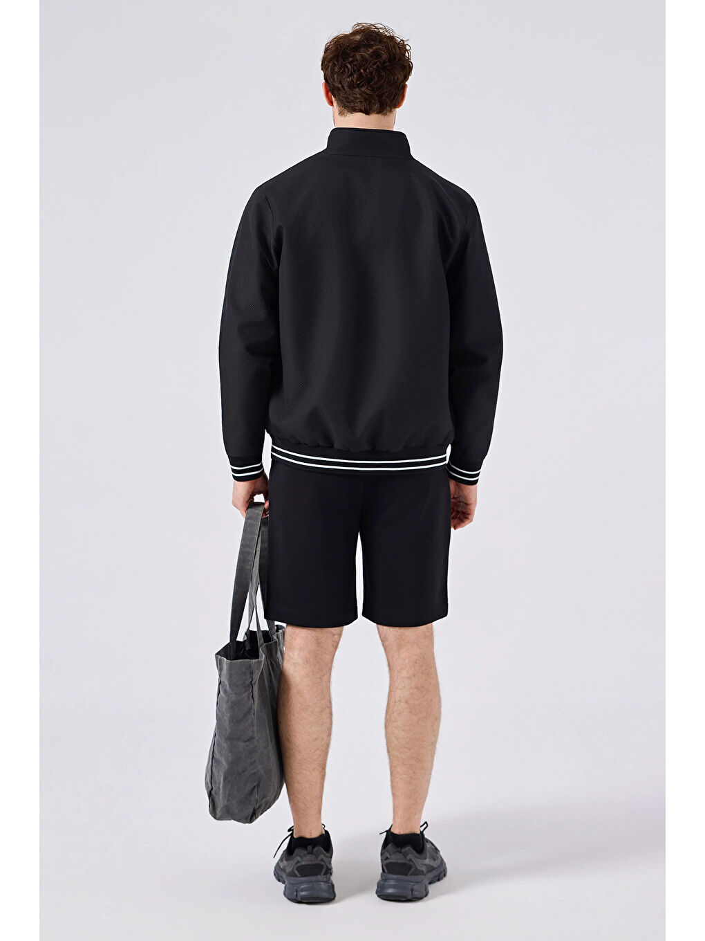 Siyah Logolu Pamuklu Belden Bağlamalı Short 6SM4010-BK-4