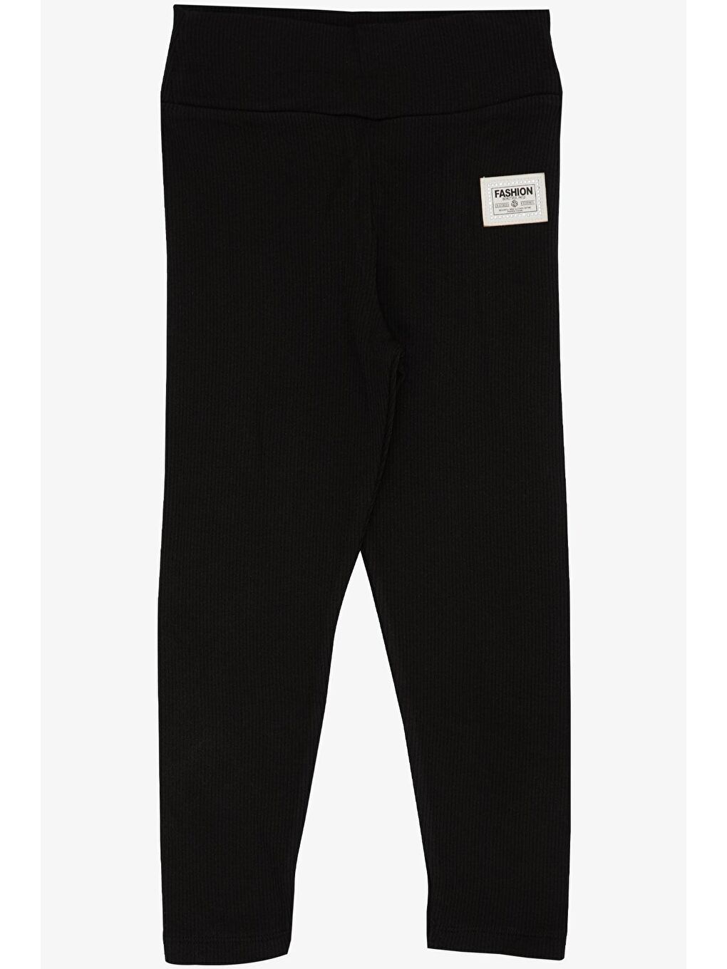 Kız Çocuk Tayt Fashion Armalı Taşlı Siyah (8-9 Yaş)