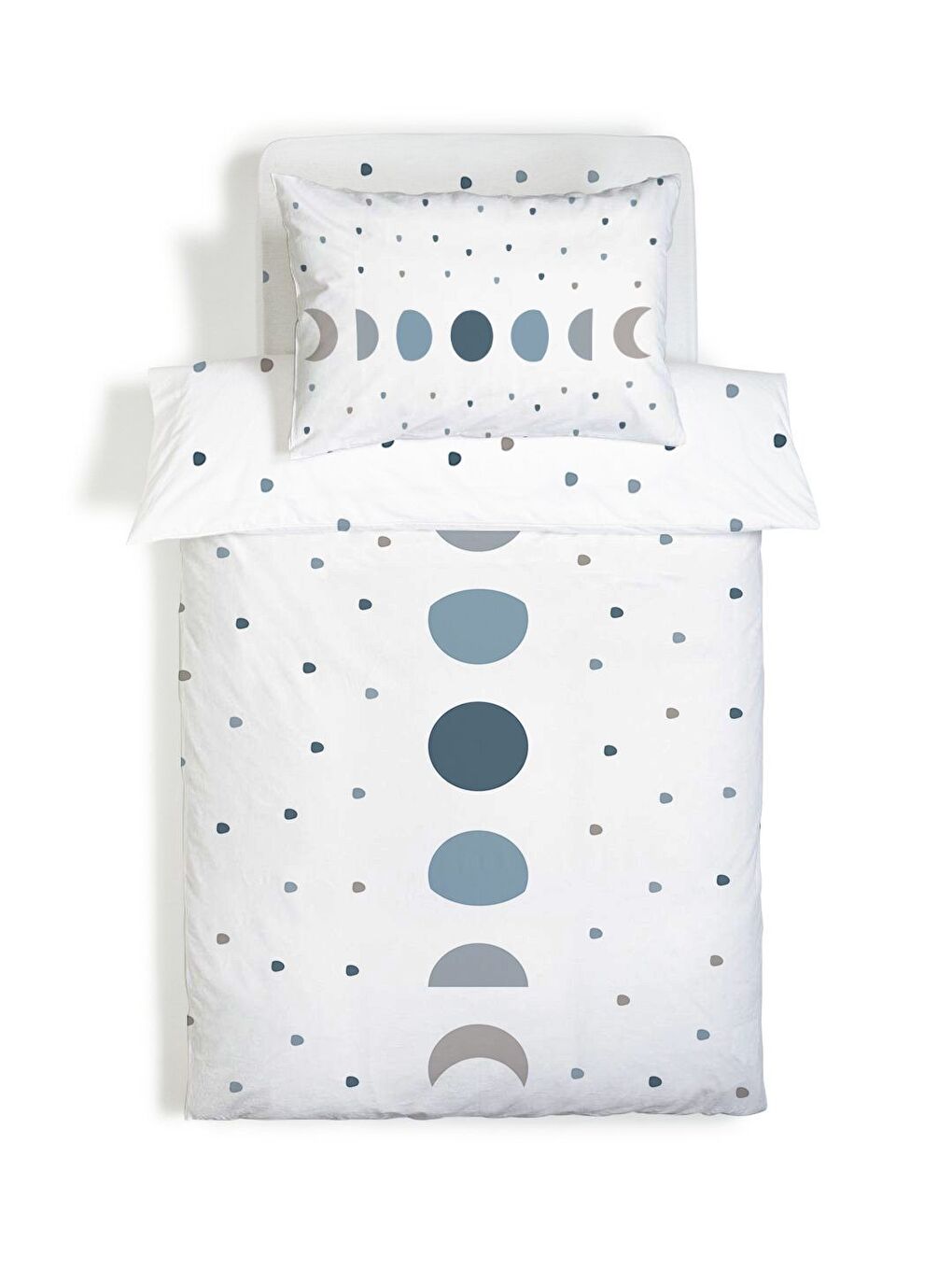 Beyaz Boho Desenli Çarşafsız 2'li Takım Baskılı Tek Kişilik Nevresim Takımı 160x220 cm-2